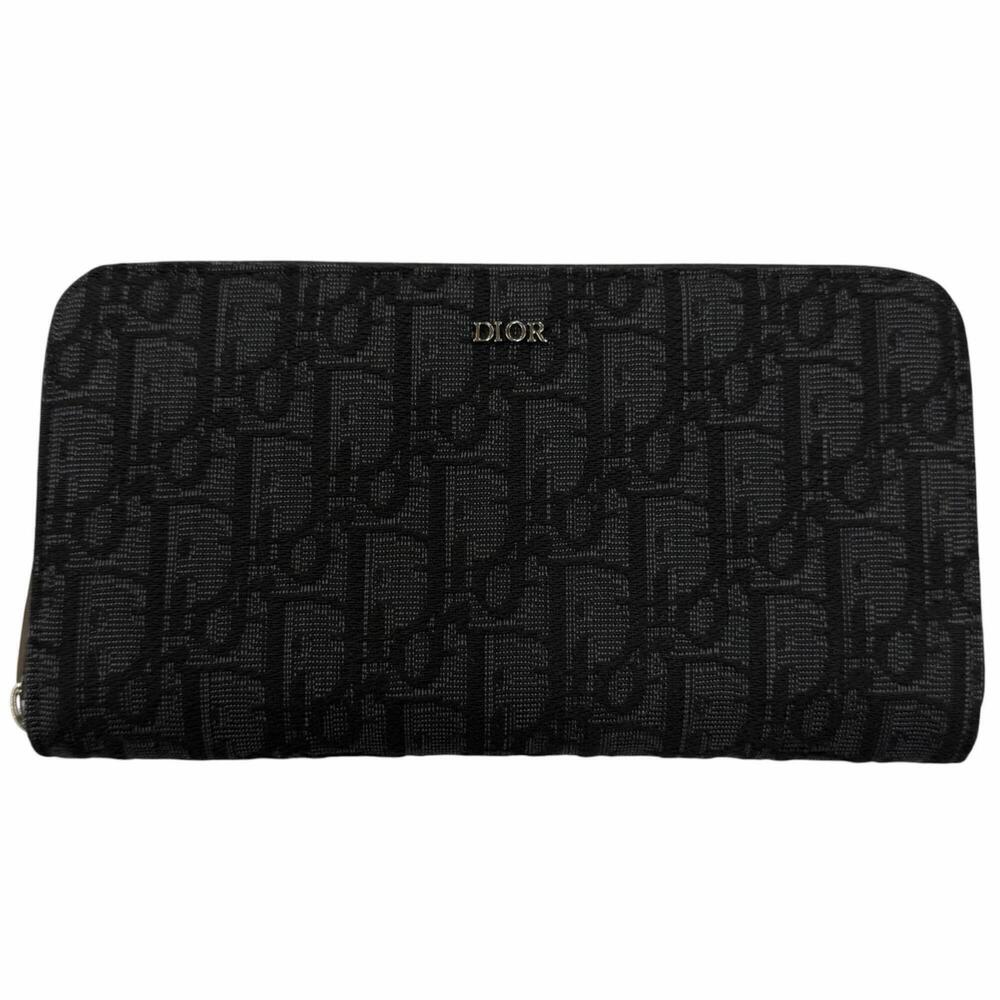 Christian Dior DIOR 2ESBC252YSE Dior Oblique Jacquard Leather Fabric Round Zi...